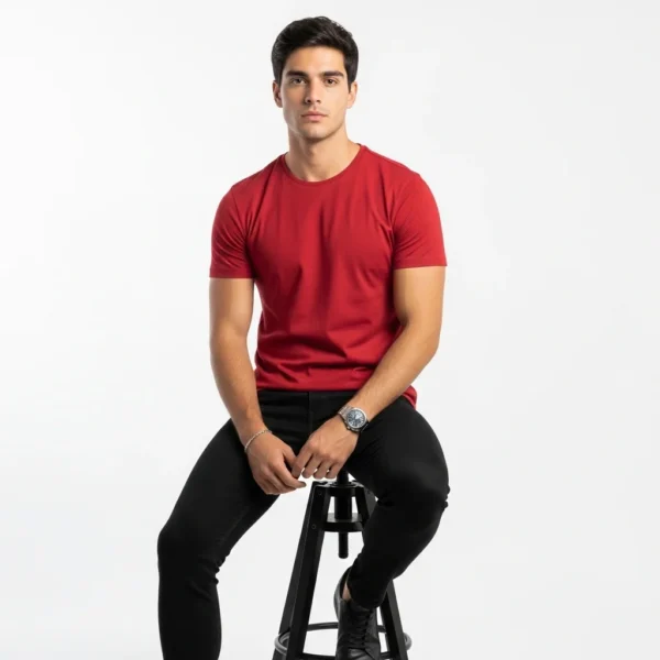 Men’s Cotton Red color Regular fit T-Shirt | Half Sleeves