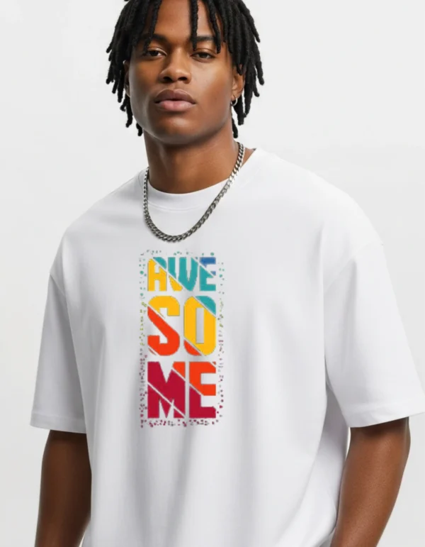 Men’s White Cotton Oversized T-Shirt | Half Sleeves