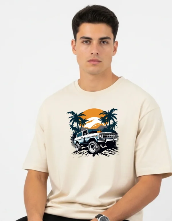 Men’s Cotton Printed Oversized T-Shirt | Half Sleeves