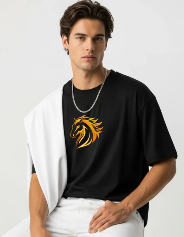 Men’s Cotton Printed Oversized T-Shirt | Half Sleeves